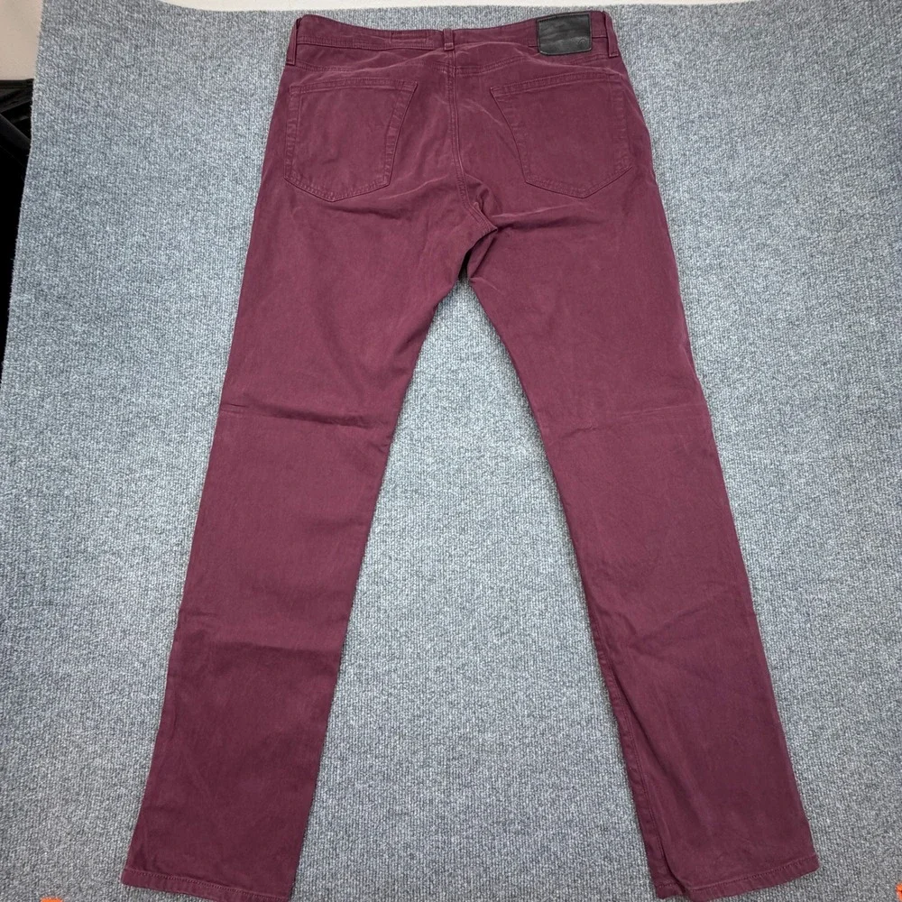 AG Tellis Modern Slim‎ Jeans Mens 36x34 Burgundy Italian Fabric Luxury Stretch